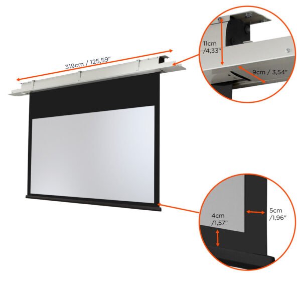 Ecran encastrable au plafond motorisé celexon Expert 300 x 169 cm – Image 2