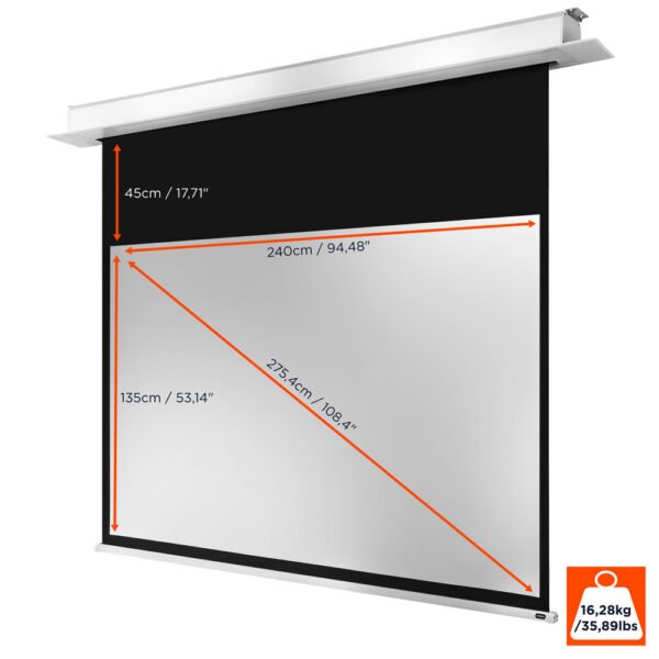 Ecran encastrable au plafond motorisé celexon PRO Plus 240 x 135 cm – Image 3