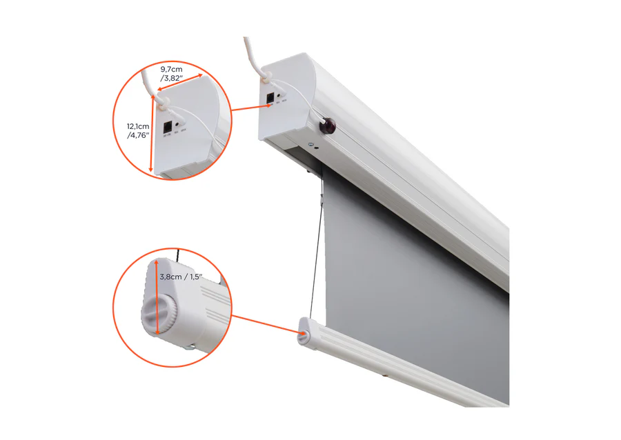 celexon HomeCinema High Contrast Motorized Tensioned Projection Screen 243 x 136 cm, 110" - Dynamic Slate ALR – Image 5