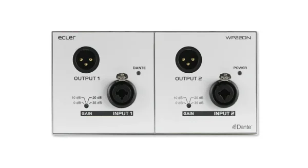WP22DN 2x2 | Dante™ | AES67 | PoE | double gang size