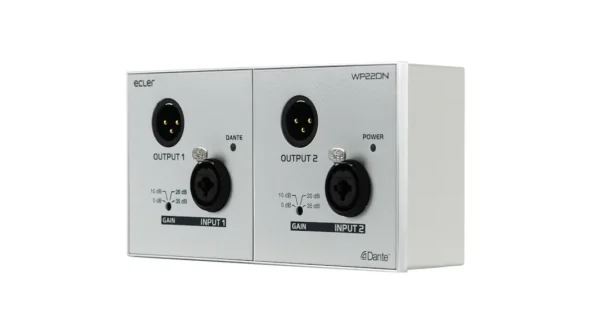 WP22DN 2x2 | Dante™ | AES67 | PoE | double gang size – Image 2