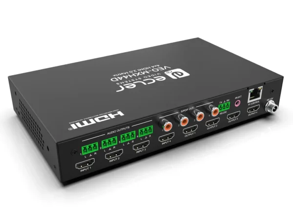 VEO-MXH44D HDMI 2.0 4x4 18Gbps Matrix with Audio De-Embedders and Display – Image 4