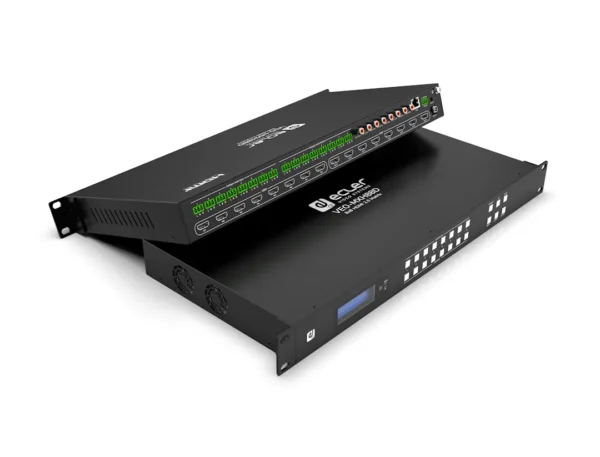 VEO-MXH88D HDMI 2.0 8x8 18Gbps Matrix with Audio De-Embedders and Display