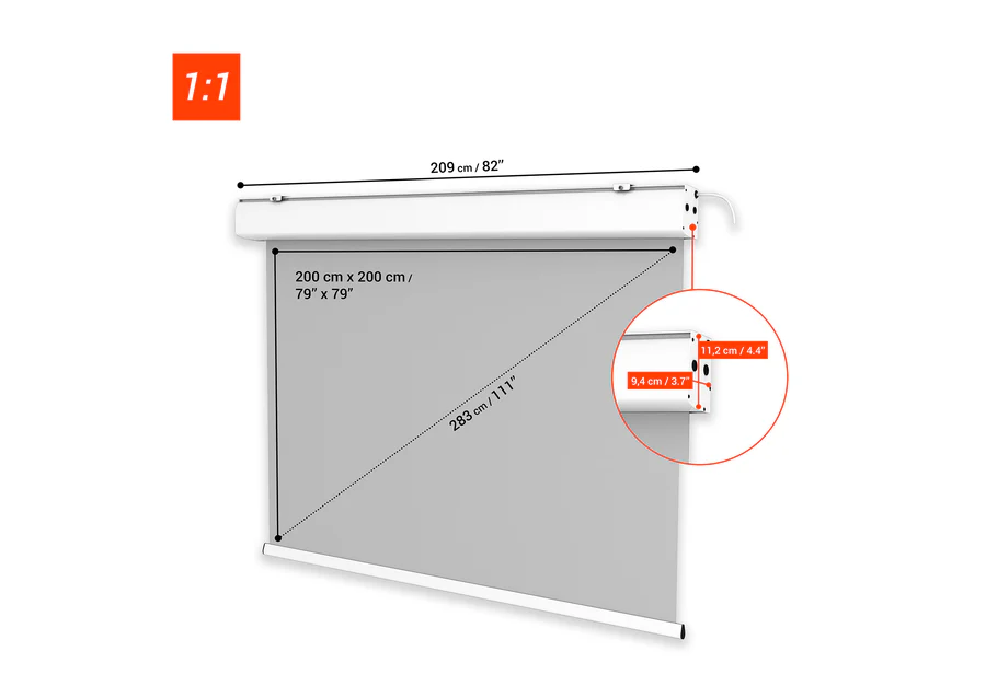 Celexon Expert 200 x 200 cm motorized projection screen – Image 6