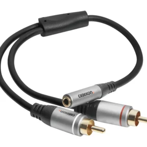 Audio adapter 2x RCA to 3.5mm stereo jack MF celexon PRO 0.25 m
