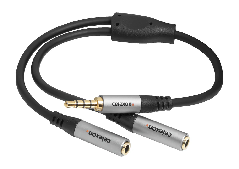 Celexon PRO 0.25m 3.5mm stereo jack to 2x 3.5mm stereo jack MF audio adapter