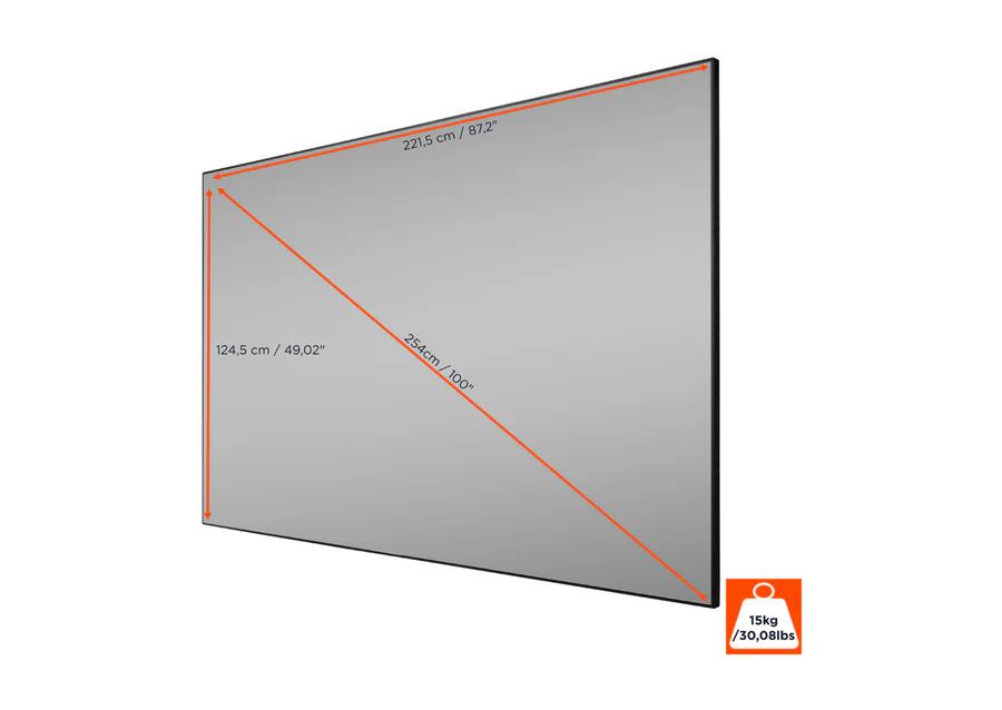 celexon HomeCinema Performance High Contrast Frame Projection Screen 221.5 x 124.5 cm, 100" - CLR UST – Image 2