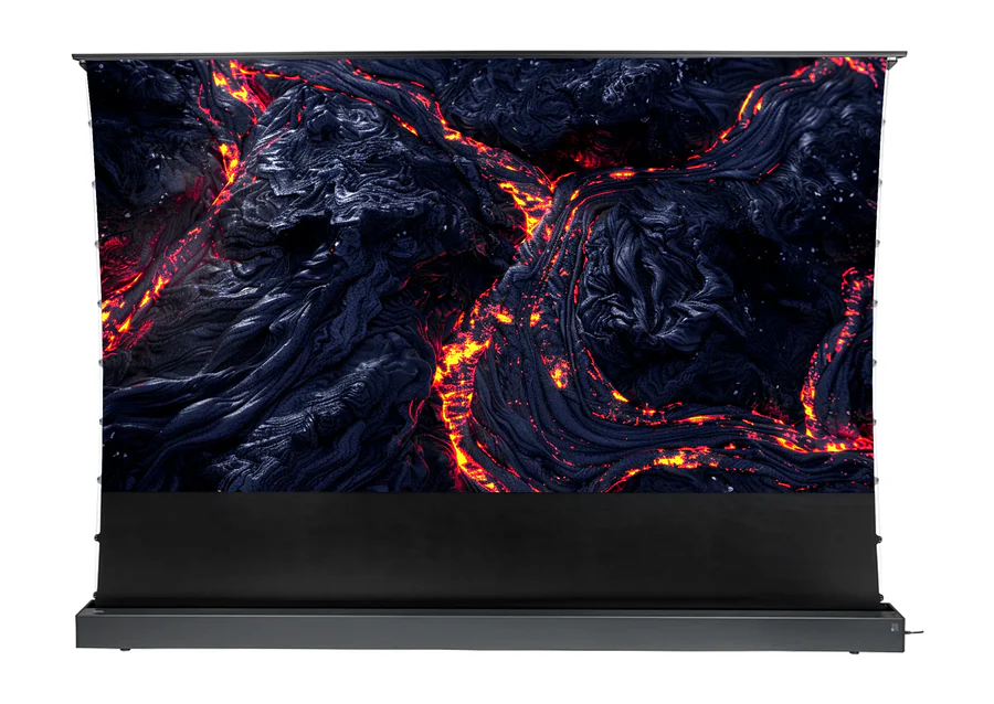 celexon HomeCinema V2.0 High Contrast Motorized Floor Projection Screen - CLR UST, 100", Black