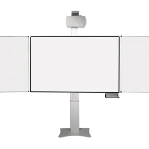 Expert Adjust electrically height-adjustable wall-mounted whiteboard 207 x 130cm - with folding flaps - PE