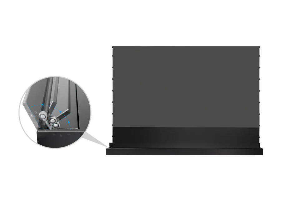 celexon HomeCinema Plus High Contrast Motorized Floor Projector Screen 221 x 124 cm, 100" - CLR UST, Black – Image 5