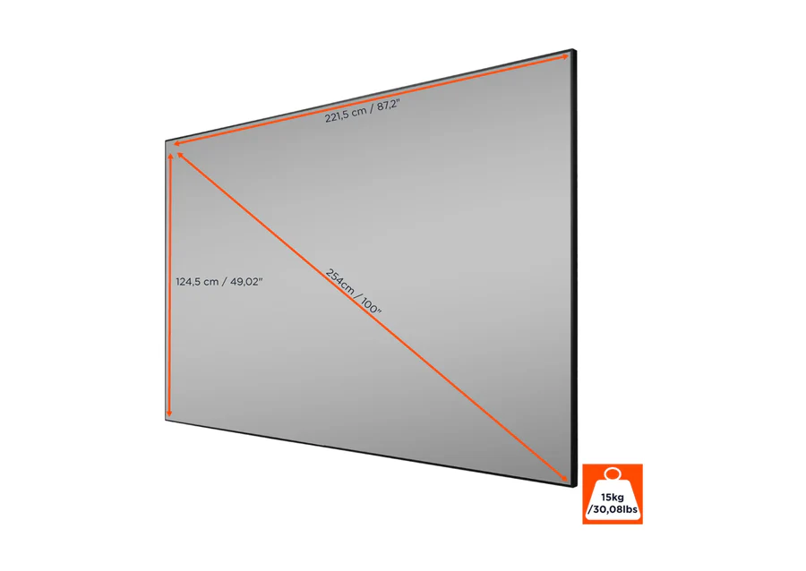 celexon HomeCinema High Contrast BrightOnyx Frame Projection Screen 221.5 x 124.5 cm, 100" - UST – Image 3