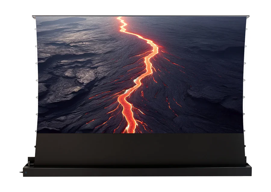 celexon HomeCinema Plus High Contrast Motorized Floor Projector Screen 221 x 124 cm, 100" - CLR UST, Black