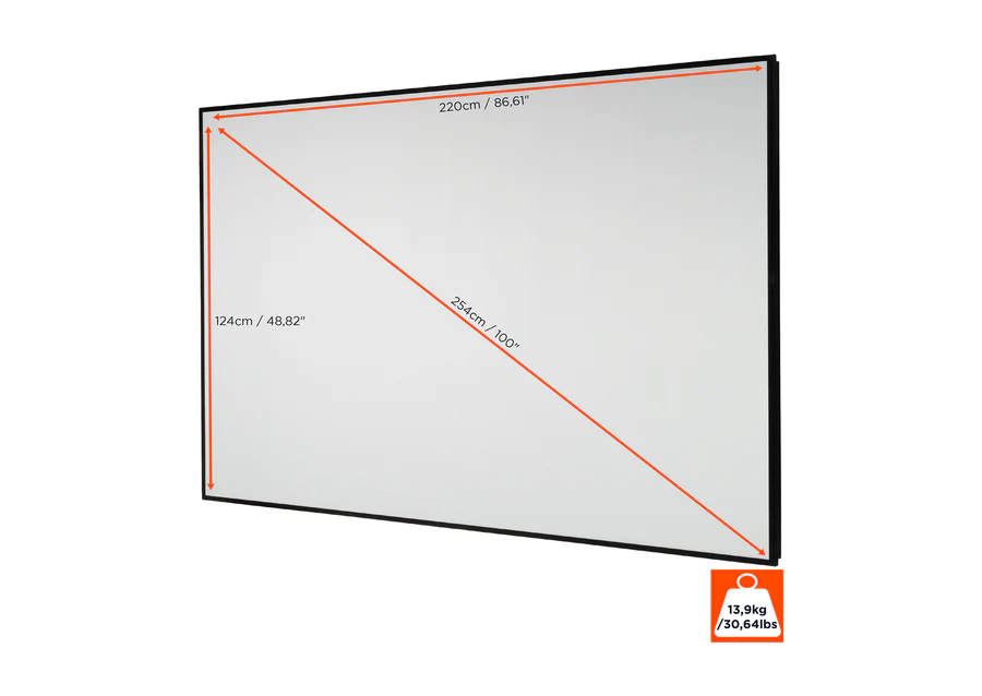 celexon HomeCinema High Contrast Frame Projection Screen 220 x 124 cm, 100" - Dynamic Slate ALR – Image 6